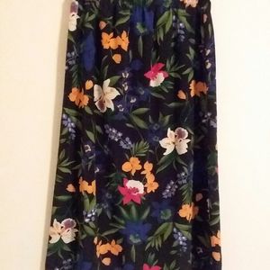 Large floral print midi skirt